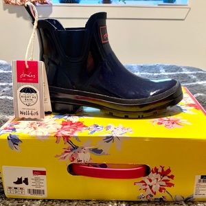 Joules Wellibob Gloss Short Rain Boots Navy